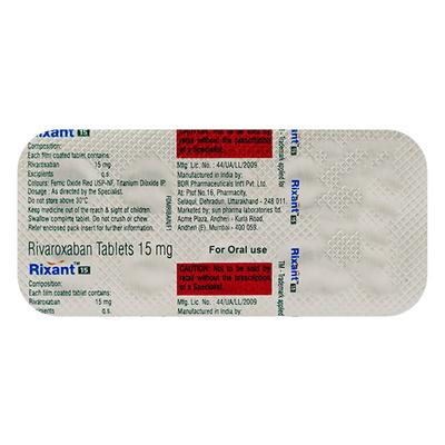 RIXANT 15 Tablet 10's - Blood Clot-Ant
