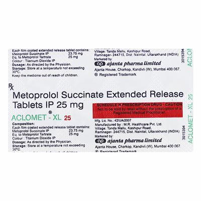 ACLOMET XL 25mg Tablet 10's - Hypertension-Bet