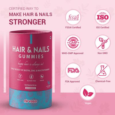 Nirvasa Hair & Nails Gummies (Pack of 3 x 60's) 1's - Multi-Vitamins
