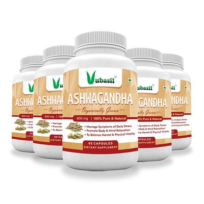 Vubasil Ashwagandha 800 mg Capsule (Pack of 5 x 60's) - Ashwagandha