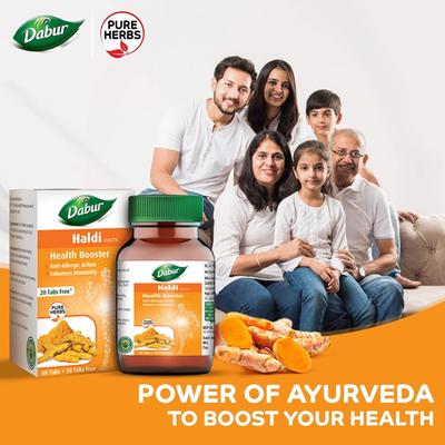 Dabur Haldi Tablets 60's (Free 20's Tablets) - Pure Herbs