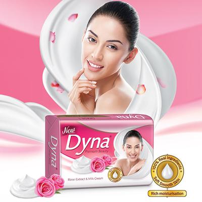 Dyna Beauty Soap - Rose Extract & Milk Cream(Pack of 5 x 100 gm) - Soaps