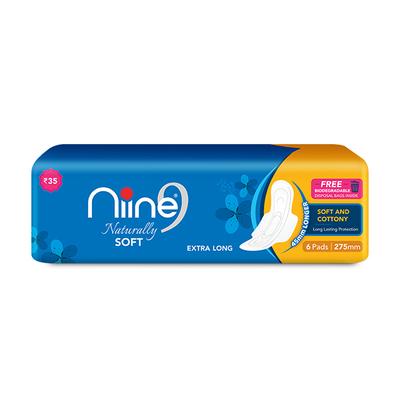 Niine Naturally Soft Extra Long Sanitary Pads(Pack of 6 x 6's) - Sanitary Napkins