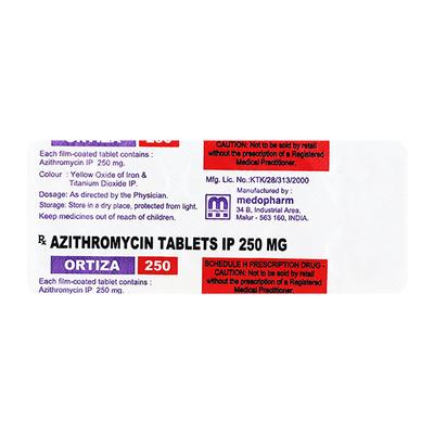 ORTIZA 250mg Tablet 10's - Bacterial Infections-Mac