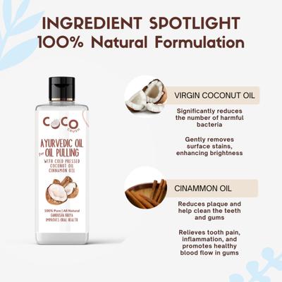 Coco Crush Ayurvedic Cold Pressed Oil Pulling Coconut Oil - Cinnamon 200 ml - Personal Care (Ayush)