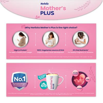 Mother's Plus Horlicks No Added Sugar Powder - Kesar Flavour 400 gm - Nutritional Supplements