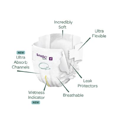 Bambo Nature Tape Diapers with Wetness Indicator - Large (4) 24's - Diapers & Wipes