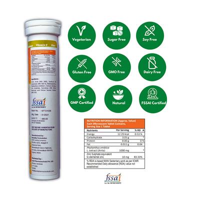 Fitzzi Amla Extract Vitamin-C & Zinc Effervescent Tablet 20's - Vitamin C