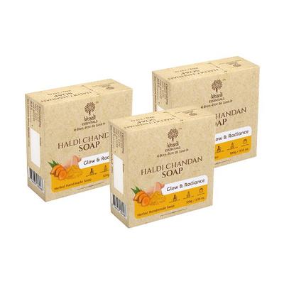 Khadi Essentials Herbal Handmade Soap - Haldi Chandan (Pack of 3 x 100 gm) - Soaps