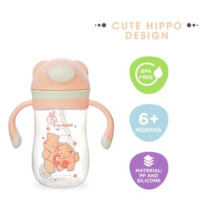R for Rabbit Hippo Baby Straw Sipper 300 ml - Yellow - Feeding & Nursing