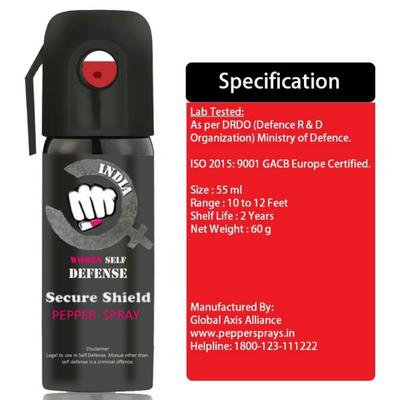 Secure Shield Self Defense Pepper Spray (Pack of 4 x 55 ml) - Others