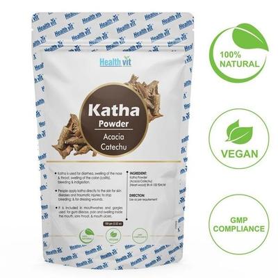 HealthVit Natural Katha (Acacia Catechu) Powder 100 gm - Herbal Dietary Supplement