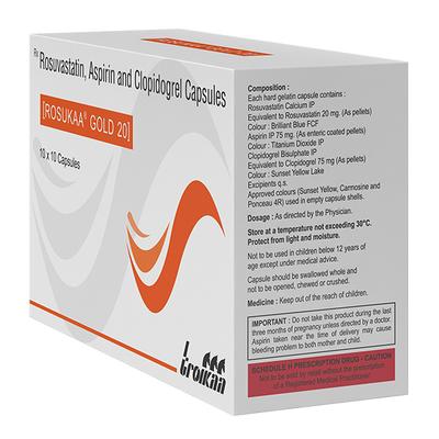 Rosukaa Gold 75/20/75mg Capsule 10'S - High Cholesterol-Dys