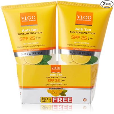VLCC Antitan Body Lotion SPF 25 Buy 1 Get 1 (Pack of 2 x 150 ml) - Lotions & Creams