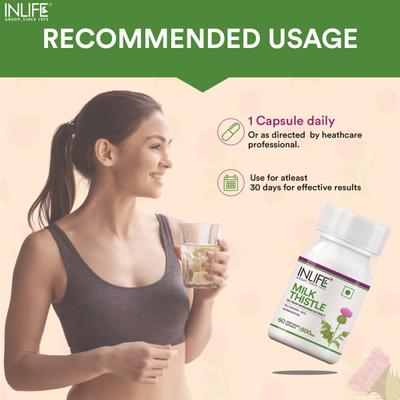 INLIFE Milk Thistle 600 mg Vegetarian Capsule 60's - Vital Health