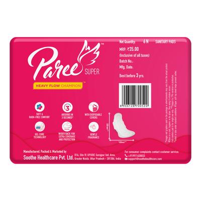 Paree Super Ultra Soft Feel Sanitary Pads (XXL) 6's - Sanitary Napkins
