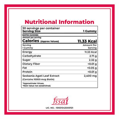 Boldpops Happy Hair Biotin Gummies - Strawberry Flavour 30's - Hair & Skin