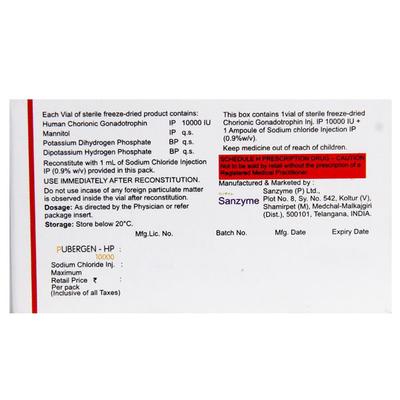 PUBERGEN HP 10000 Injection 1's - Hormonal Therapy-Tro