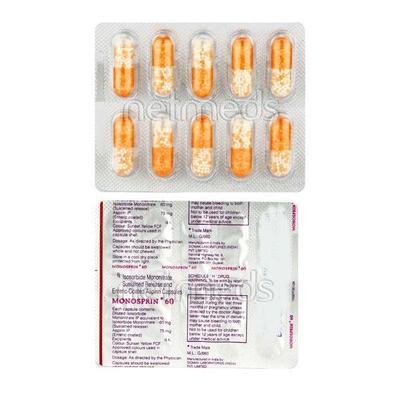Monosprin 60mg Capsule 10'S - Angina