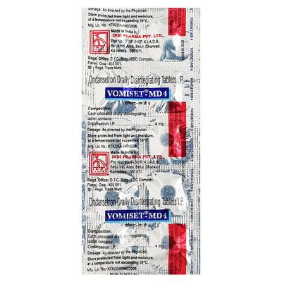 Vomiset MD 4mg Tablet 10'S - Vomitting/Emesis-Ant