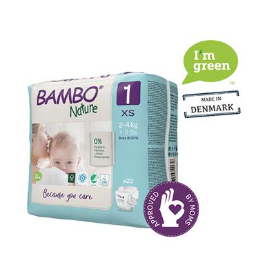 Bambo Nature Tape Diapers with Wetness Indicator - XS (1) 22's - Diapers & Wipes