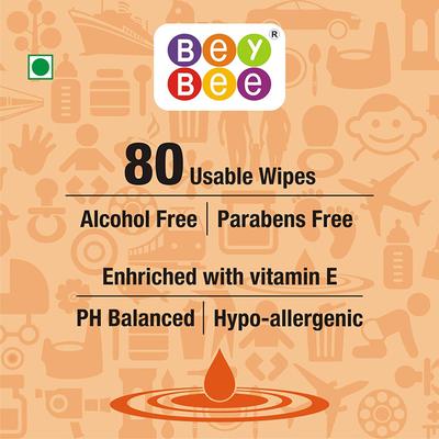 BeyBee 98% Water Wipes (Pack of 2 x 80's) - Diapers & Wipes
