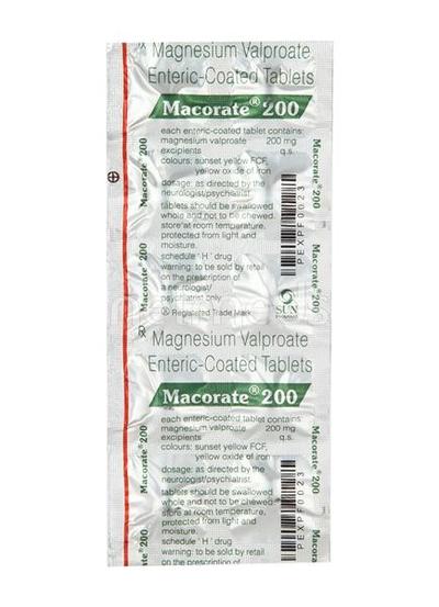 Macorate 200mg Tablet 10'S - Epilepsy/Convulsion-Ant