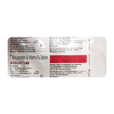 Rosloy D 5mg Tablet 10'S - High Cholesterol-Dys