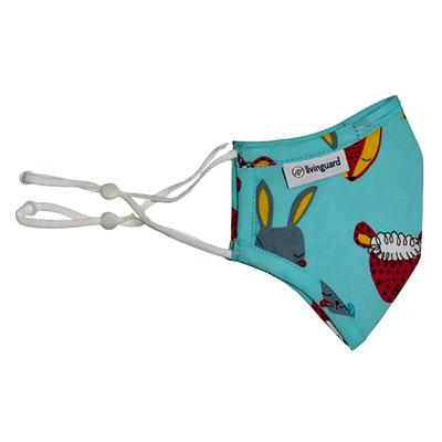 Livinguard Kids Street Face Mask (Rabbit Print) (XS) - Green (Pack of 1) - Face Mask
