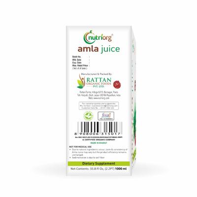 Nutriorg Amla Juice 1 litre - Ayurvedic Juices