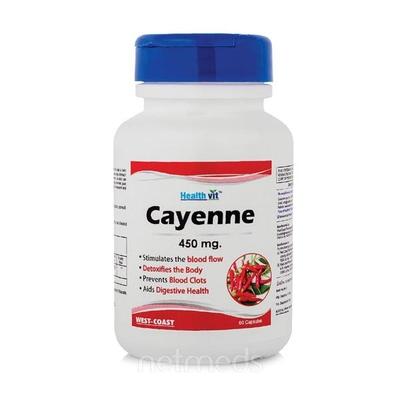 Healthvit Cayenne 450 Mg 60's - Herbal Dietary Supplement