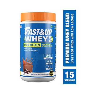 Fast&Up Whey Essentials Premium Whey Blend Powder - Rich Chocolate 480 gm - Whey Proteins