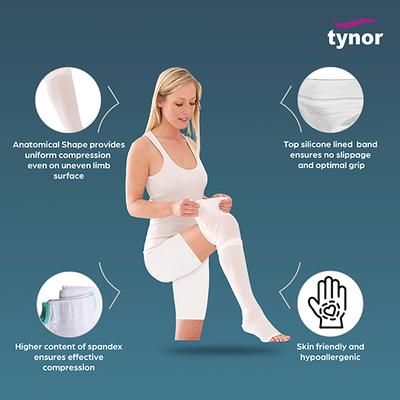 Tynor D.V.T Stocking Knee High (Pair) (L) (33-38cm) - Knee/Leg Supports