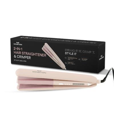 Winston 2 in 1 Hair Straightener & Crimper - Pink - Straighteners