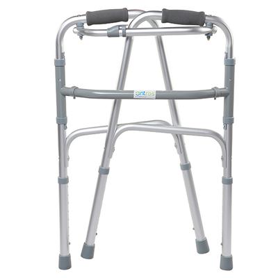 Entros Reciprocating Folding Walker - Silver (SC4005S) - Wheelchairs & Walking Sticks