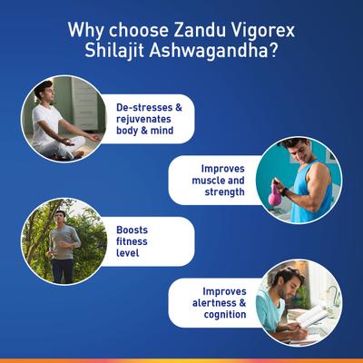 Zandu Vigorex Shilajit Ashwagandha Capsule 60's - Sexual Healthcare