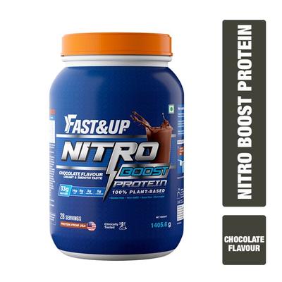 Fast&Up Nitro Boost Protein Powder - Chocolate Flavour 1405.6 gm - Whey Proteins