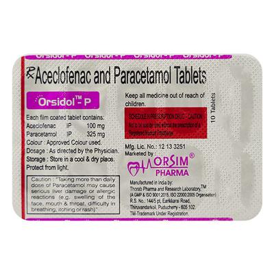 ORSIDOL P Tablet 10's - Pain relief-Nsa