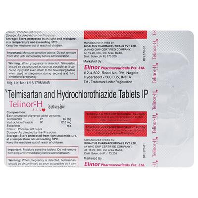 TELINOR H Tablet 15's - Hypertension-Ana