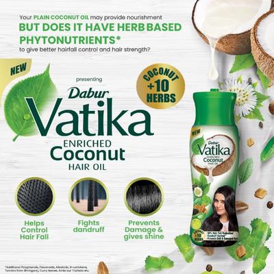 Dabur Vatika Enriched Coconut Hair Oil 75 ml - Hair Oils