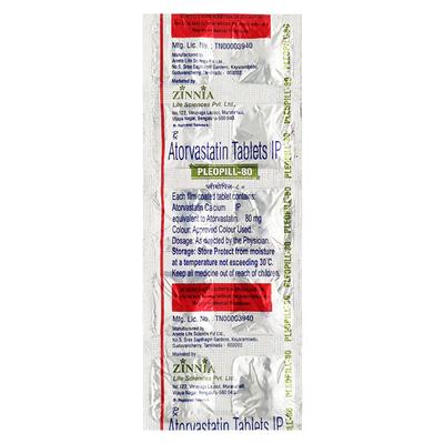 PLEOPILL 80mg Tablet 10's - High Cholesterol-Dys