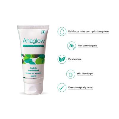 Ahaglow Acne Control Moisturizing Gel 50gm - Face Wash & Cleansers
