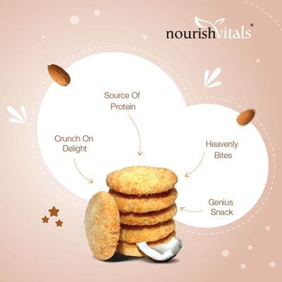 NourishVitals Cocount Cookies 120 gm - Nutritional Bars