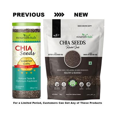 Nourishvitals Chia Roasted Seeds 200 gm - Nutritional Bars