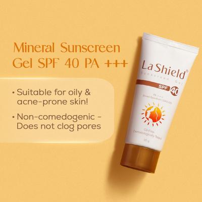 LA Shield SPF 40 Sunscreen Gel 50 gm (N) - Face Sunscreen