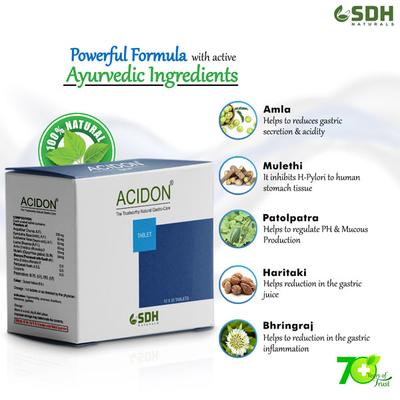 Shree Dhanwantri Herbals Acidon Tablet (Pack of 10 x 30's) - Digestive Care