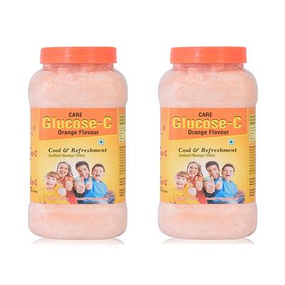 Care Glucose-C Powder - Orange Flavour (Pack of 2 x 500 gm) - Vitamin C