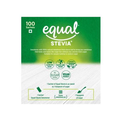 Equal Stevia Sweetener Sachet (Pack of 5 x 100's) 1's - Sugar Substitute