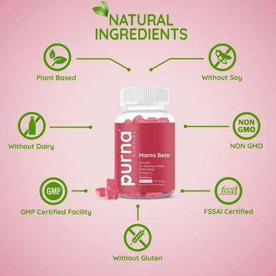 Purna Gummies Prenatal Cranberry Flavor Gummies for Pregnancy with Vitamin K2 30's - Women Health