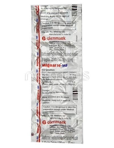 Mignar MF 50mg Tablet 10'S - Diabetes-Ant